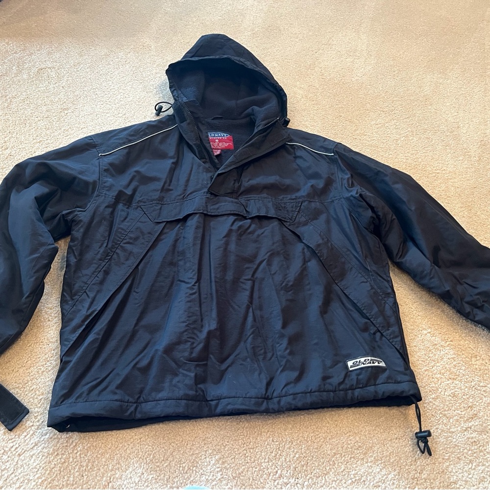Old Navy Black Windbreaker with Logo